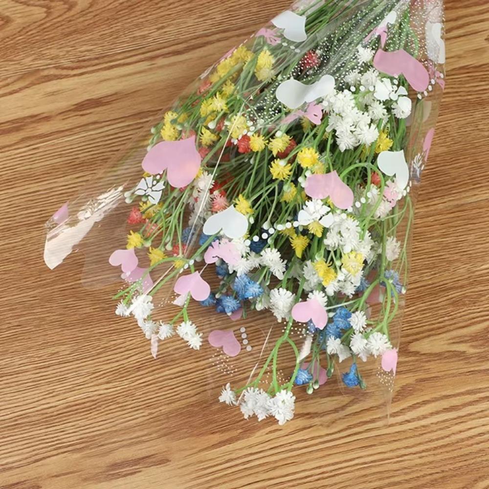 100pcs Rose Bagging Rose Bouquet Wrapping Sleeve Flower Transparent Packaging Wrappers Christmas
