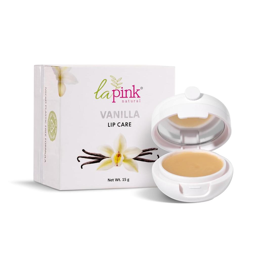 La Pink Vanilla Lip Balm with Shea & Kokum Butter | Nourished & Soft Lips | 100% Microplastic Free Formulation | 15 Gms