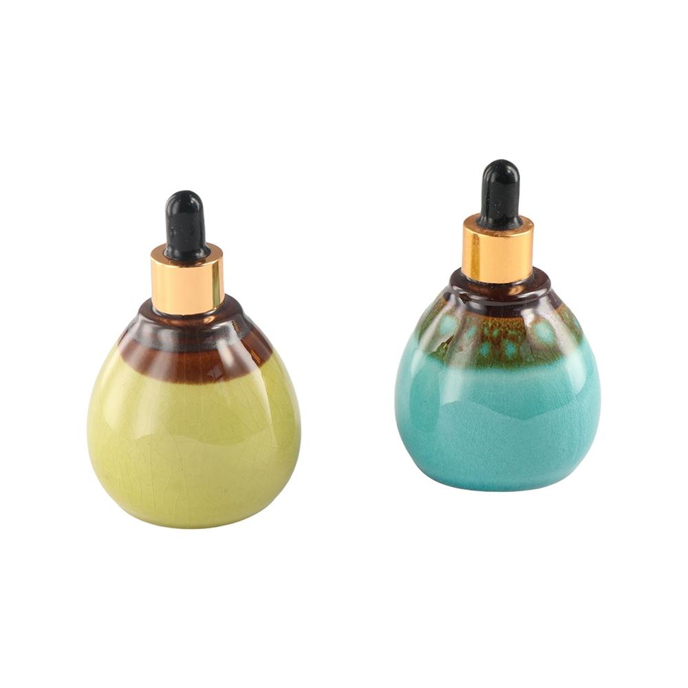 Empty Ceramic Dropper Bottles Essential Oil Bottle Aromatherapy Diffuser Refillable Bottles