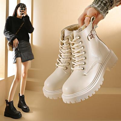 Ботинки Мартин большого размера женские зимние новые повседневные на плоской подошве бархатные теплые женские хлопковые ботинки женские ботинки-локомотивы короткие женские