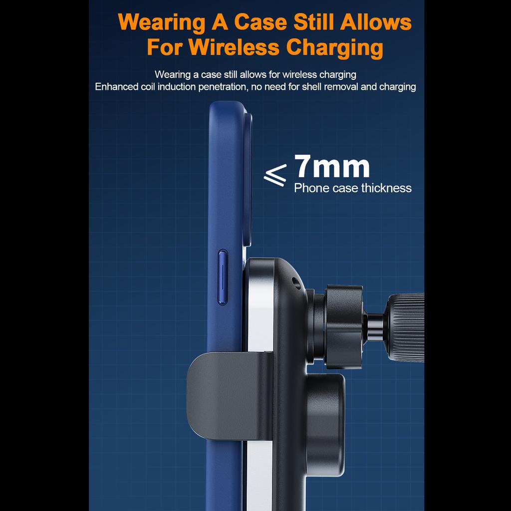 Car Mount Phone Holder Wireless Charger Fast Charging Air Vent Car Charging Holder One-touch