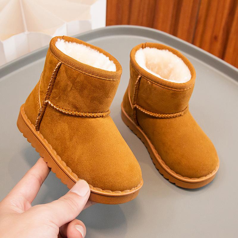 Fashion Children's Snow Boots for Boys and Girls In Winter New Set of Short Boots Suede Cotton Shoes Plush Insulation Shoes Snow Boots