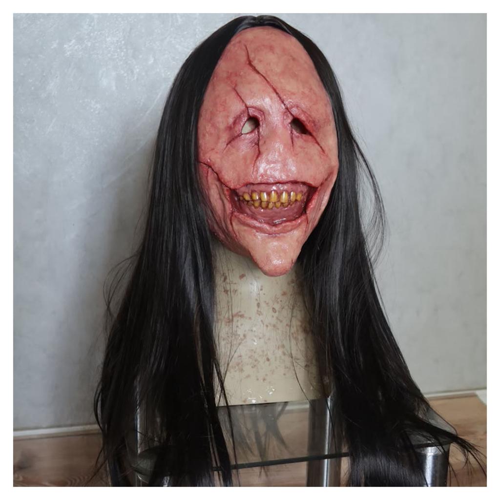 Halloween Scared Mask Scary Demon New Terror Curse Scaring Prop Haired Ghost Cosplay Creepy Masks Themed Parties Wear