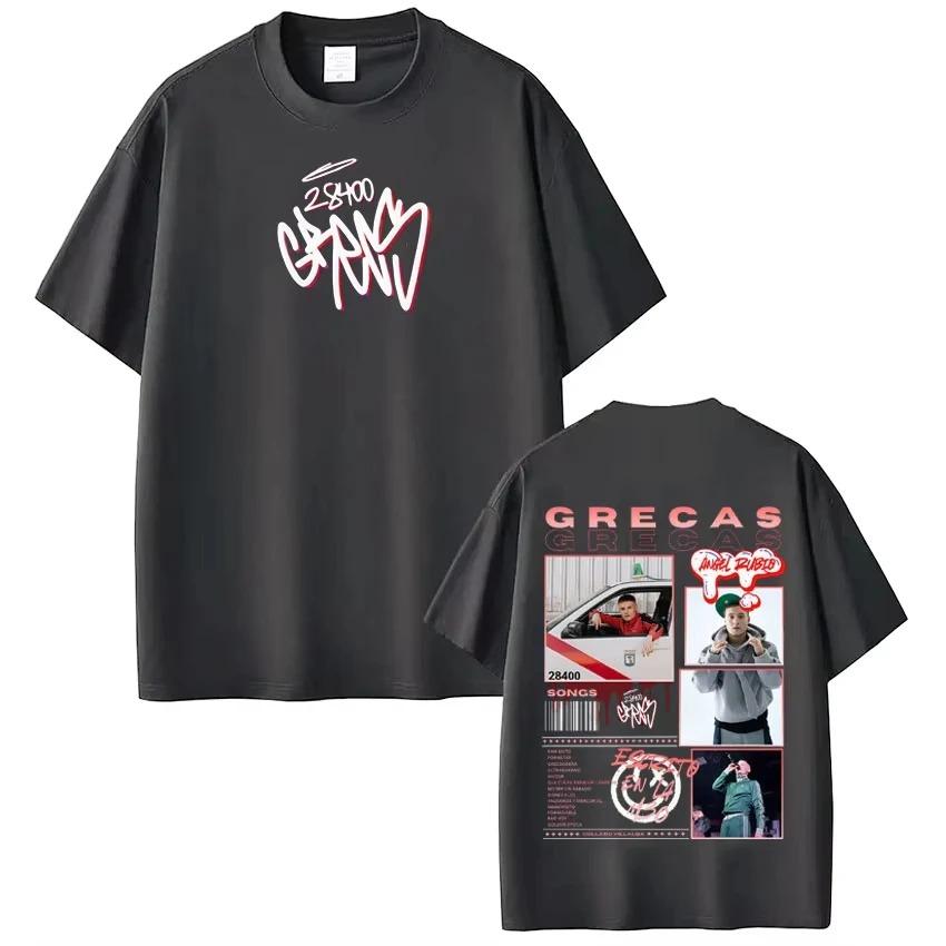 Rapper Grecas Tour 2026 Album Print T-shirts Men Women Fashion Hip Hop T-shirt Casual Short Sleeve Cotton Tee Shirt Streetwear