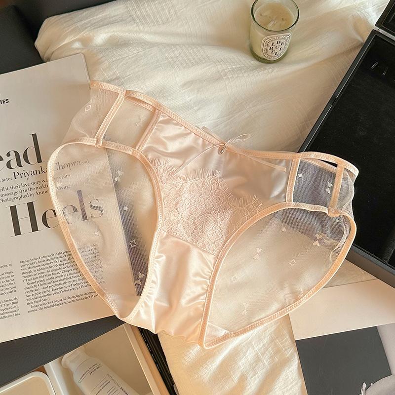 Женские трусики Pure Desire Sexy Satin кружева с высоким разрезом из шелка шелкопряда