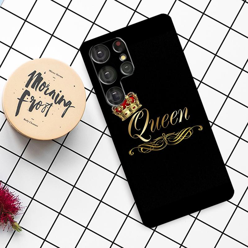 Чехол для пары Король Королева Влюбленные для Samsung Galaxy S21 S22 S23 S24 S25 Ultra S9 S10 S25 Plus S25 FE S20 FE Чехол для телефона