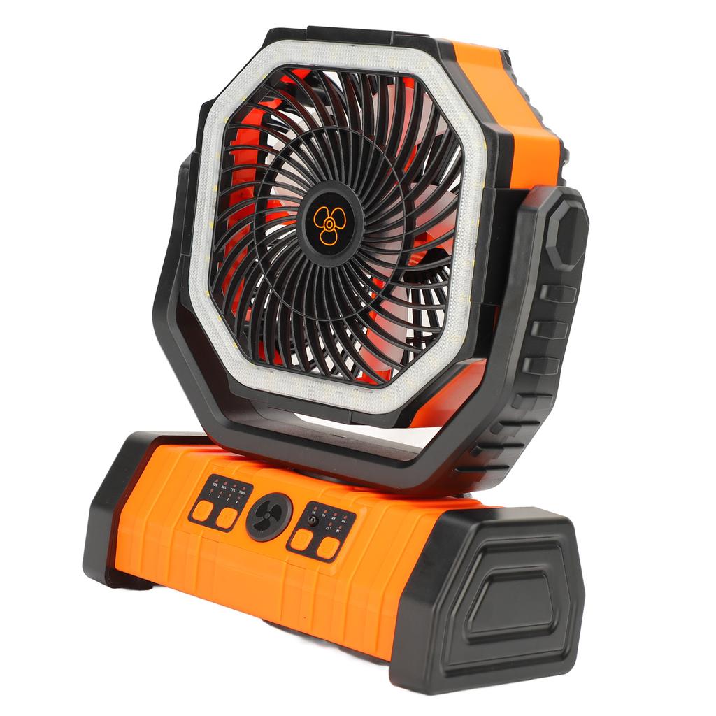 Портативный вентилятор для кемпинга с подсветкой и пультом дистанционного управления, двойной крючок, пластиковый, тихий, работает от аккумулятора