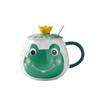 Creative and Personalized Ceramic Cup with Lid Mug Souvenir Cartoon Water Cup High Looking Household Cup with Spoon