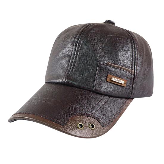 Осенне-зимняя бейсболка из искусственной кожи, дышащая, с металлическими люверсами, дизайн color-blocking, универсальный повседневный стиль, бейсболка