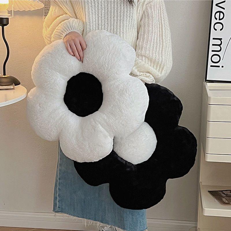 INS Soft Nap Office Throw Подушка Черно-белая Цветочная Подушка для Домашней Спальни Цветочная Подушка Диван Кресло Студент Подушка Поддерживающие Подушечки