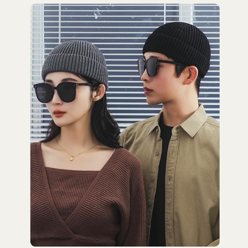 [Qzkouma] вязаная шапка мужская шапка женская шапка часы кепка однотонная с расширением и сжатием свободный размер YDFB-36 (черный)