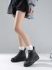 2024 Stylish Black Platform Women's Short Boots – Enhanced Height, Casual and Sporty Fit