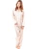 Of Pajamas Silk Silk Pajamas [Gifts Brilliance] Women's [Gift Set] (L, Beige) PJ_3284