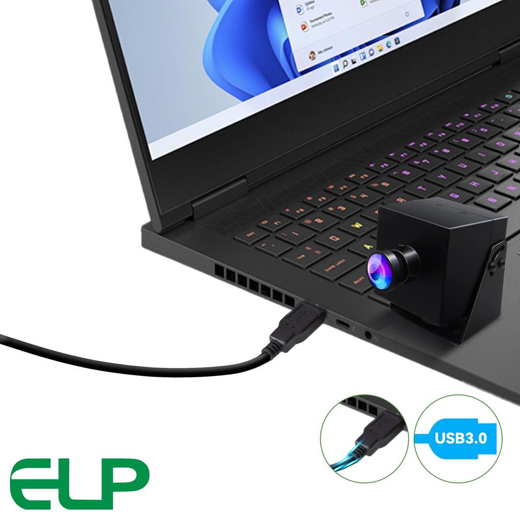 ELP 4K 60fps HDMI USB Wide Angle PC Camera for Computer Simultaneous Mini UVC USB 2X Digital 8mp USB Security Webcam Low Distortion Camera, Monitors,