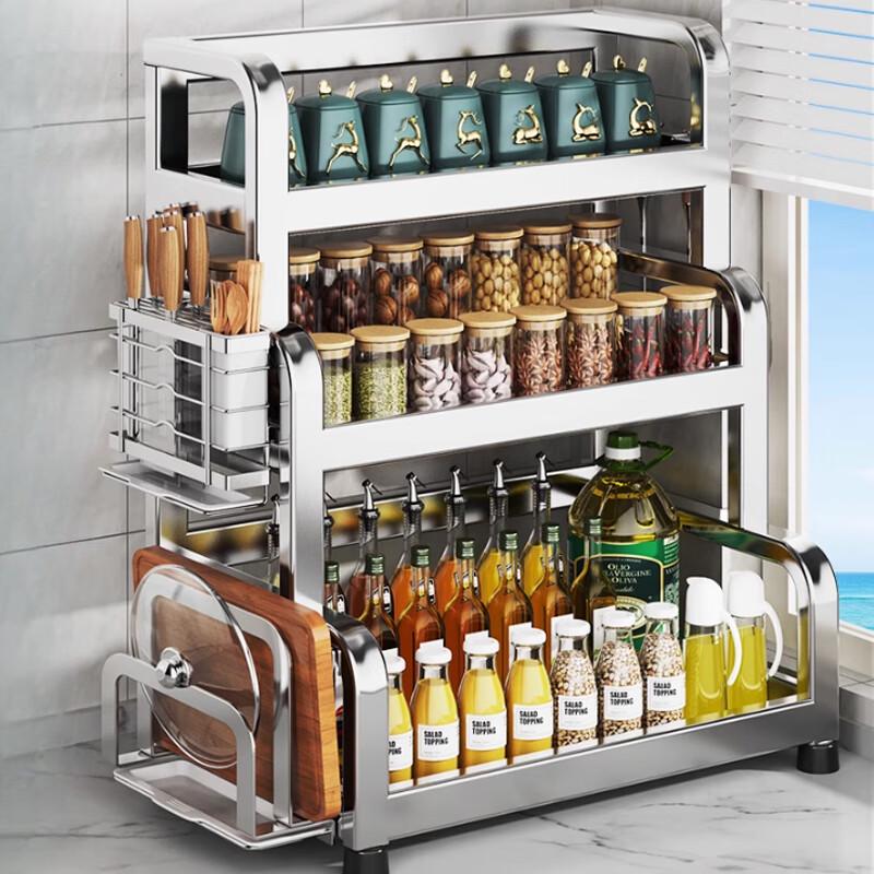 Upgraded 3-Tier Stainless Steel Kitchen Organizer Rack
