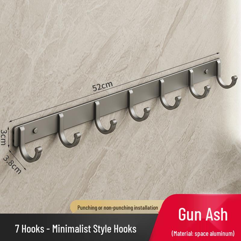 Настенные крючки для одежды из космического алюминия без сверления - Самоклеящиеся рядные крючки для одежды и шляп