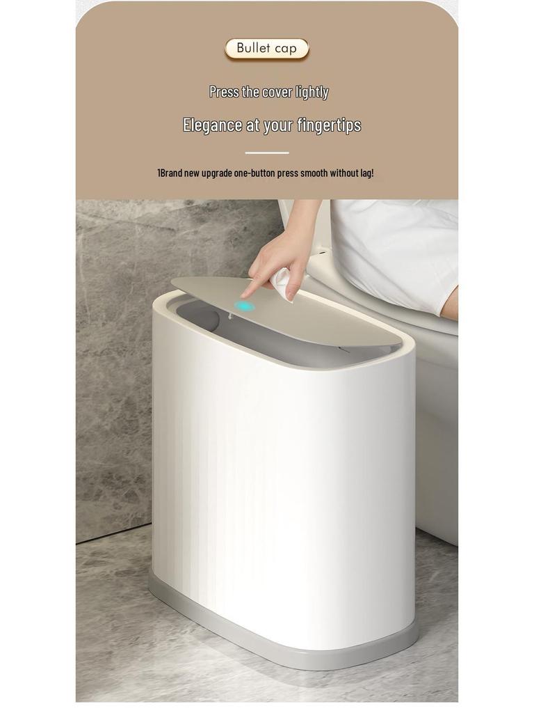 Press-Type Pop-Up Lid Trash Can for Kitchen, Bathroom, or Restaurant