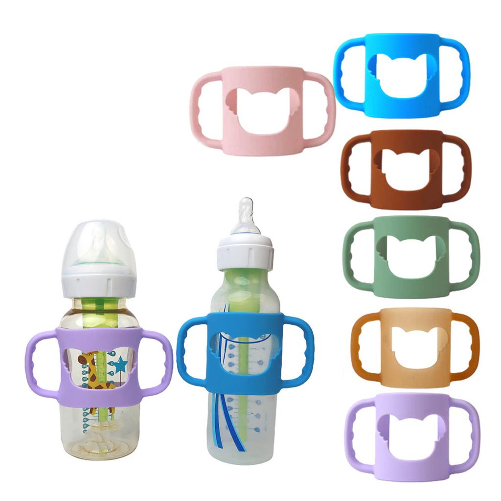Secure Grip Handle Sleeve Child Friendly Bottle Holder Case Attachment Infant Feeding Bottle Accessory Easy Transition