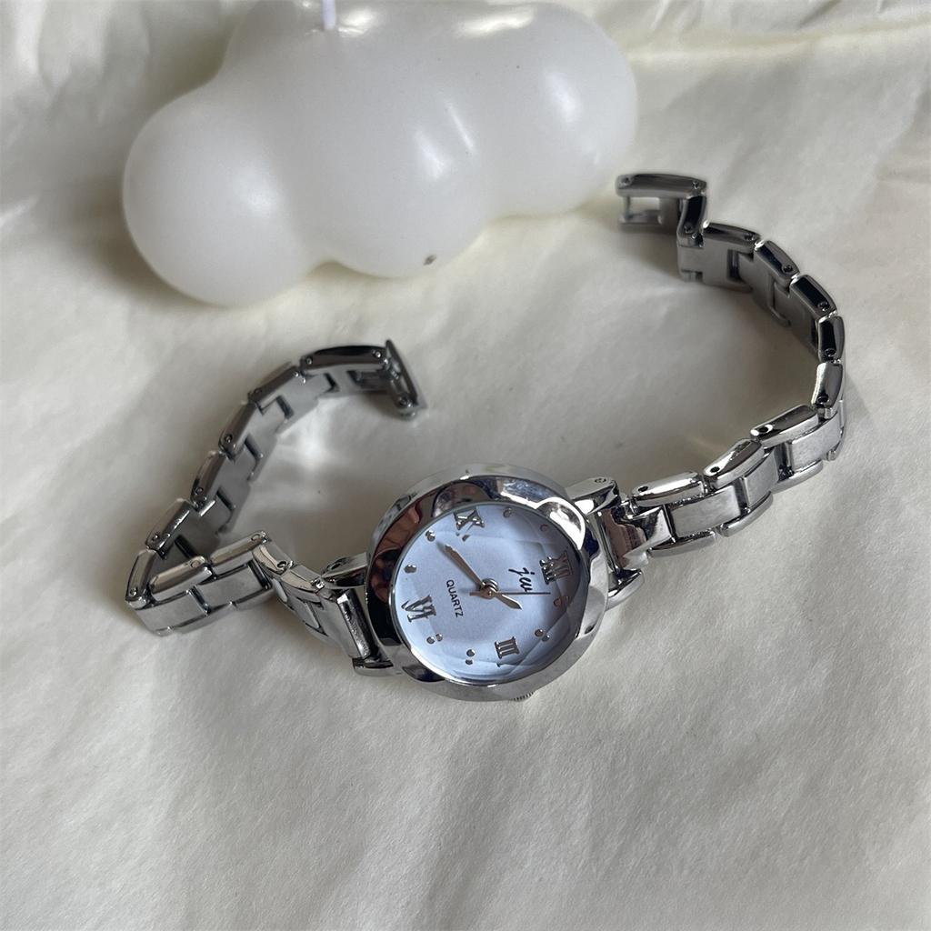 Роскошные часы с маленьким циферблатом для женщин, серебристого цвета, браслет из нержавеющей стали, кварцевые наручные часы, женские часы для платья, подарок, Relogio Feminino