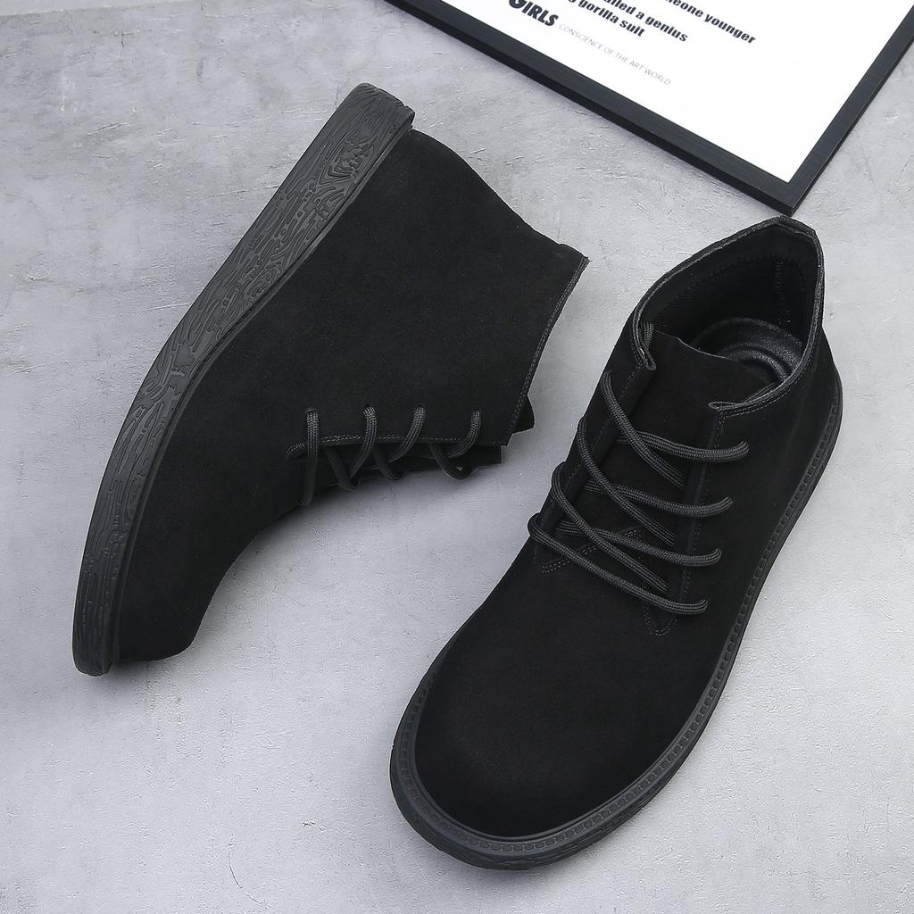 Мужские ботильоны в стиле ретро, универсальные, в британском стиле, помощь, ботинки на шнуровке, натуральная кожа для мужчин, высокие мужские ботинки, замша из коровьей кожи