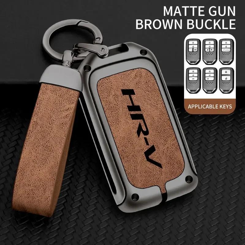 VZH5 Zinc Alloy Car Smart Control Key Case Cover Shell Fob Holder for Honda HRV Protector Key Bag Automotive Interior Accessories