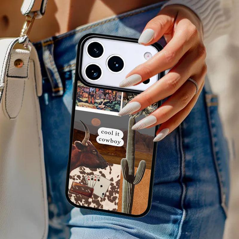 Rodeo Cowboy Lasso Horses Phone Case For iPhone 17 Air 14 15 13 12 Max Cover For Apple 16e 11 Pro Max Plus Coque