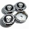 4pcs Skull Logo Emblem Car Wheel Center Caps 66MM Clips 62MM Rim Hubcaps Dust Cover Hub Wheels Cap Replacement Car Accessories