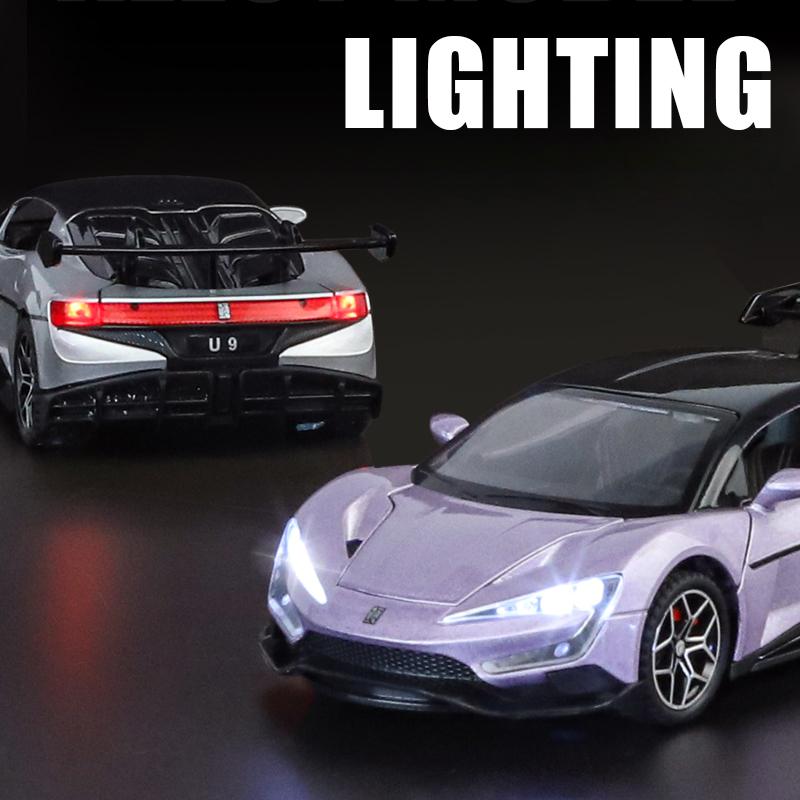1/32 BYD Look Up U9 Pure Electric Performance Supercar Alloy Diecast Model Car Home Trendy Toys Collections Hobby Display Friend