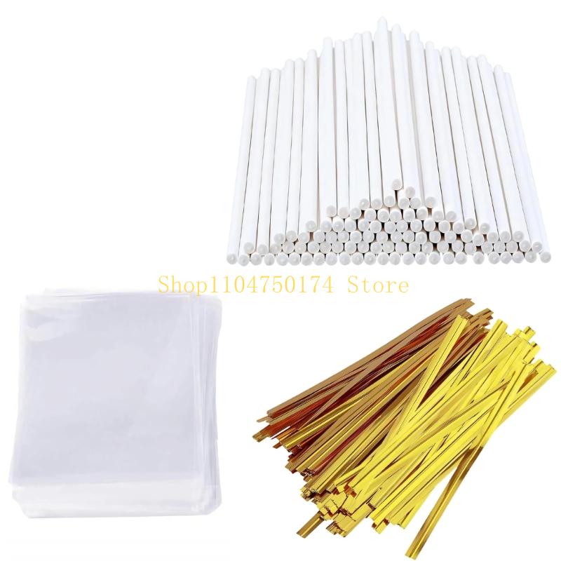 300Pcs Cake and Wrappers Set Paper Lollipop Candy Treat Bag top sale