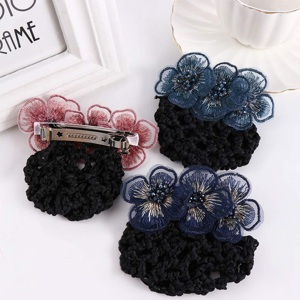 Банковский персонал Сетка Цветок Корейский стиль Головной убор Аксессуары для волос Женская заколка Бант Сетка для пучка Снуд