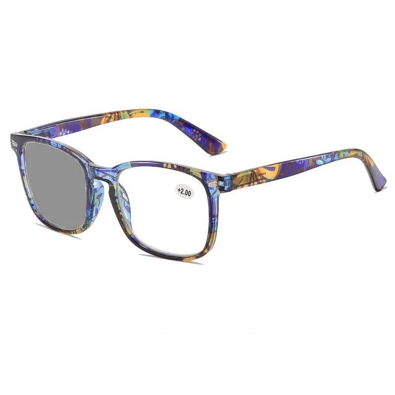 Стильные фотохромные очки для чтения с узором HD Ультралегкие Защита от синего света Пресбиопия Очки 0 до +4 0