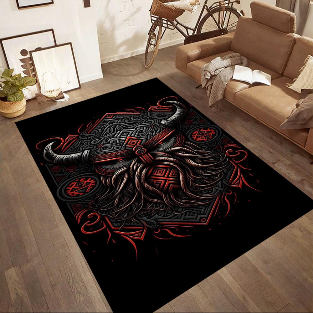 Viking Warrior Artwork Floor Mats for Living Room, Bedroom and Room Decoration Are Suitable for Gifts.