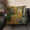 GGustav Klimt Oil art Cushion Cover Natural Linen Organic Fabric DoubleSided Printing Sofa Home Decor Gift Pillow Case
