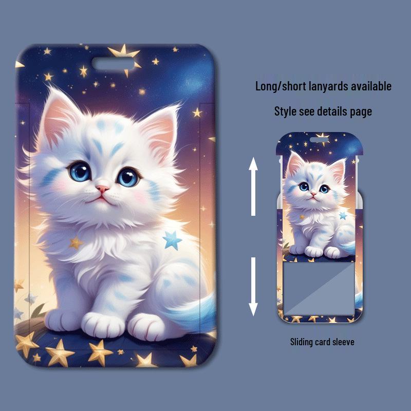 Пластиковый держатель для карт Star Cat с выдвижным механизмом для ID, питания, проезда в автобусе - Идеально для студентов и профессионалов