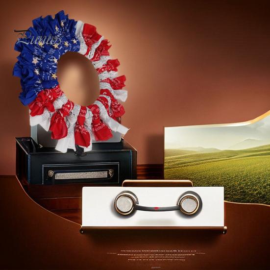 Венок на входную дверь 4 июля патриотический приветственный знак красный белый синий звездный венок украшение на крыльцо на День памяти домашний декор стены