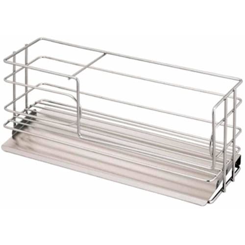 Shimomura Kihan Sponge Holder with Angled Tray, Detergent Sponge Rack, Made In Japan, Stainless Steel, 28565, Tsubame-Sanjo