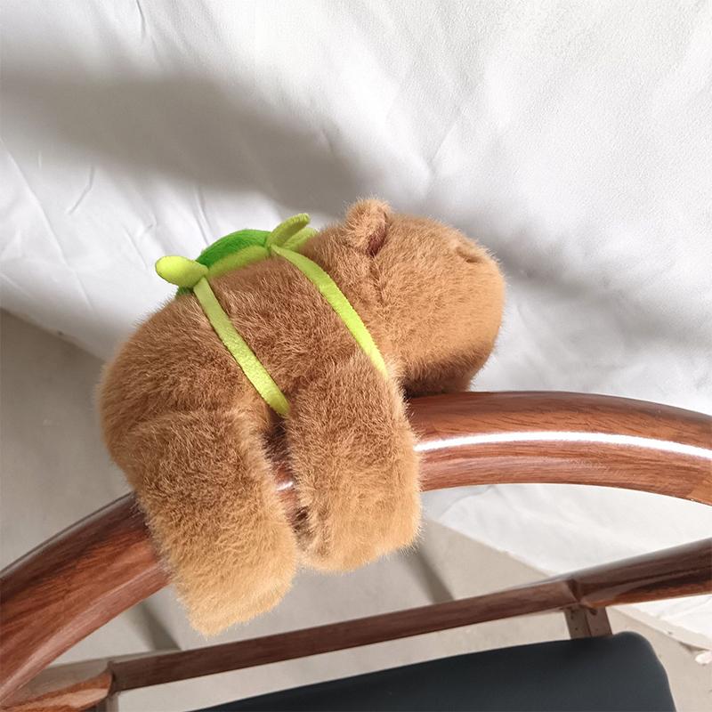 Cute Capybara Clap Circle Toys Slap Snap Wrap Wristband Bracelet Plush Hand Ring