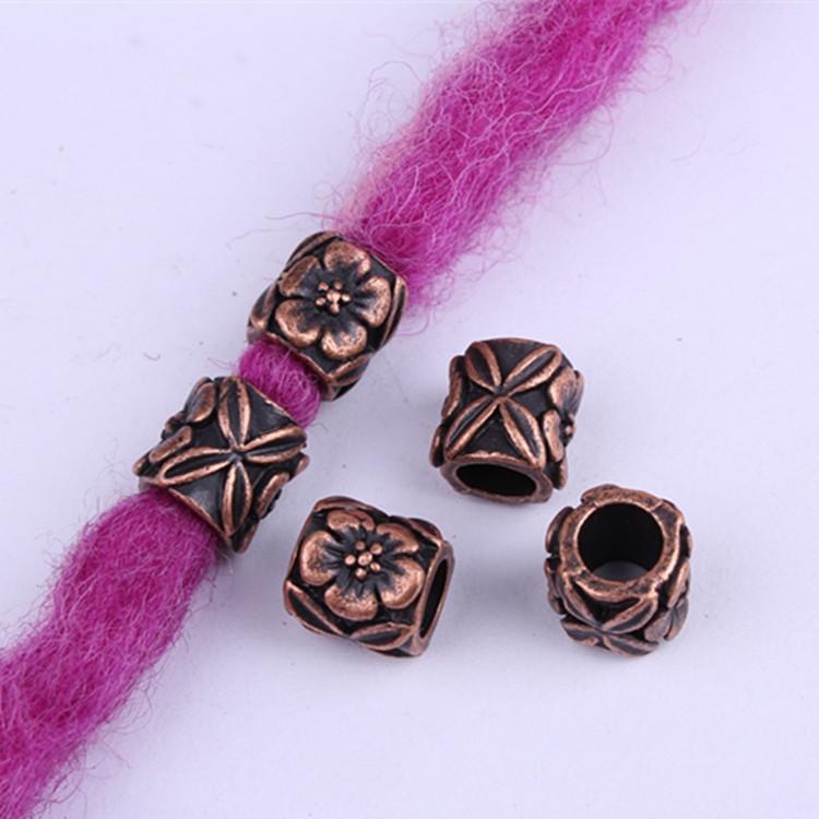 5pcs/bag Silver Metal Hair Rings Braid Dreadlocks Bead Hair Cuffs Dread Tube Charm Dreadlock for DIY Hair Accessaries