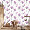 Lavender wallpaper with flowers for living room and bedroom 50x1000