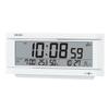 Seiko Clock Table Clock Alarm Clock Satellite Radio Digital Calendar Temperature and Humidity Display Alarm with Light SPACELINK GP501W
