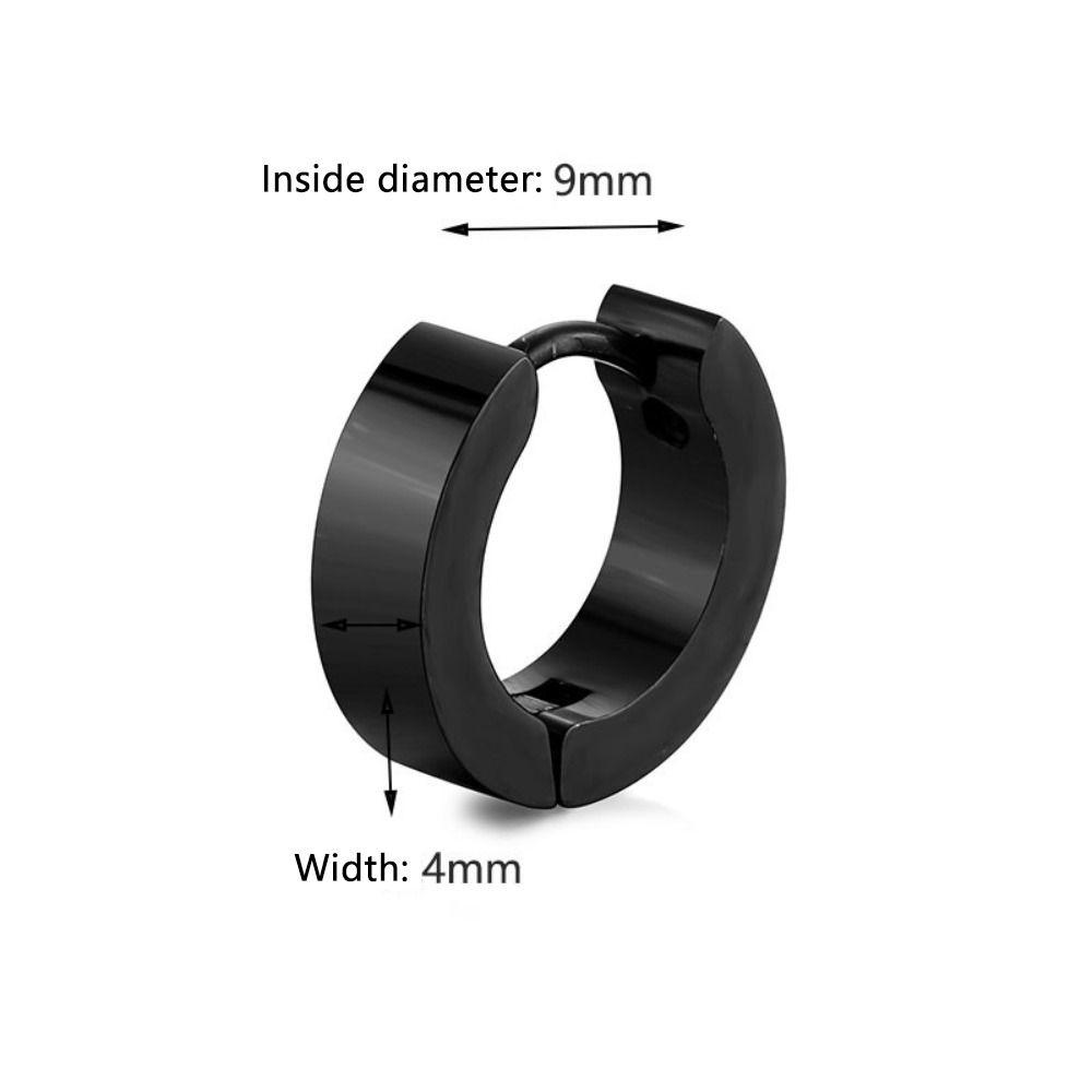 2pcs Stainless Steel Round Huggie Hoop Earrings Unisex Ear Buckle New Piercing Ear Studs Men