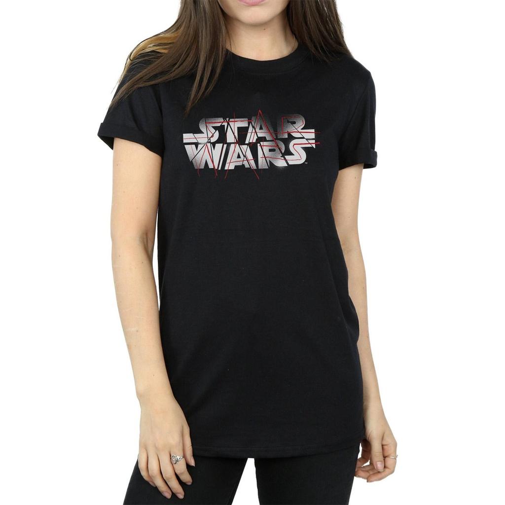 Star Wars Womens/Ladies The Last Jedi Spray Logo Cotton Boyfriend T-Shirt