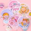 Cloth Hand Held Fan Cartoon Round Fan Portable Folding Group Fan