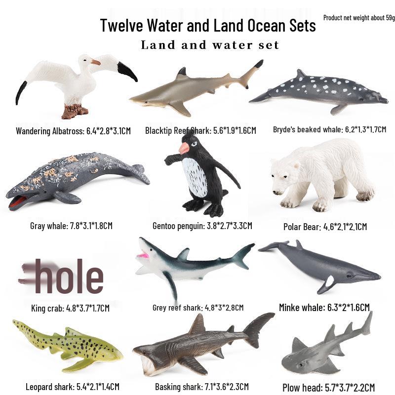 Набор моделей диких животных Арктики: Белый медведь и пингвин