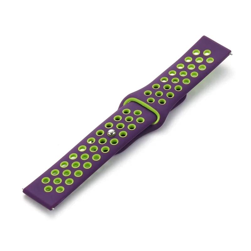 20mm Silicone Band for Samsung Galaxy Watch 7-FE-6-5-pro-4-Classic/active 2 22mm Sport Hole Bracelet Huawei GT 5-4-3 Watch Strap