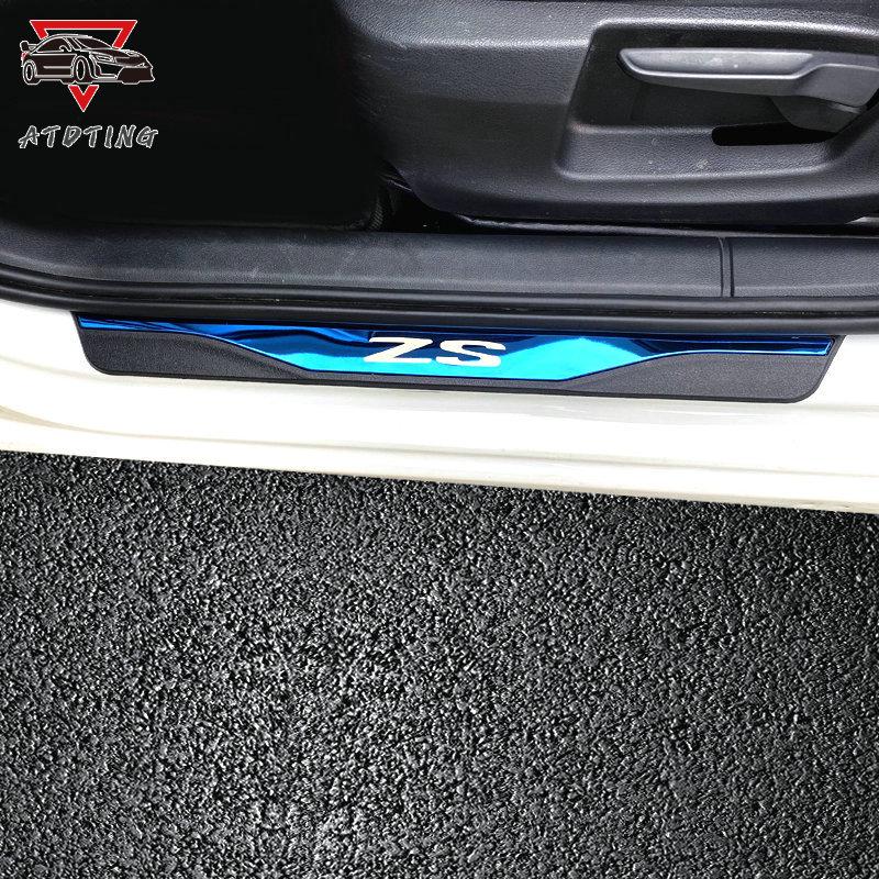 For MG ZS 2017 2018 Car Accessories Stainless Steel Door Sill Trim Scuff Paltes Protector Styling