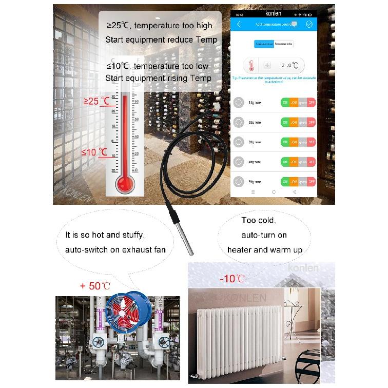 4G LTE APP GSM Temperature Sensor Controller Smart Thermometer Thermostat With Relay Switch SMS Remote Control Automation DL1