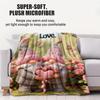 Gnome Couple Love Themed Flannel Blanket Happy Valentines Day Warm Plush Throw for Home Decor Sofa Bed Cover Camping Travel