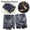 Driving Motor Ride Punk Glove Gloves Fingerless Leather Mittens