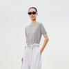LESS 2025 Summer Round Neck Short Sleeve Sweater